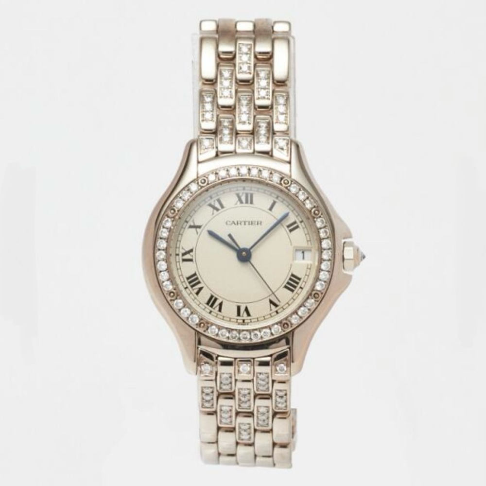 CARTIER PANTHERE COUGAR Quartz 34mm Steel 1.20TCW Diamond Watch